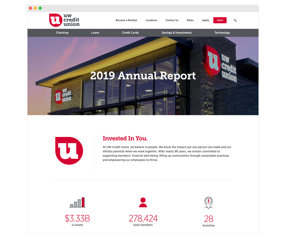 annual report in desktop browser